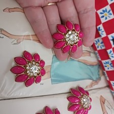 Dolce & Gabbana Button Single 33 mm Flower/ Floral Rhinestines/ Resin