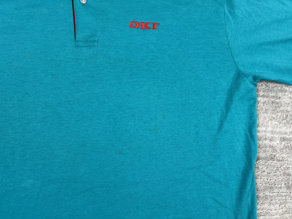 Camisa deportiva Hartwell vintage para hombre 2XL azul OKI manga corta informal Foto 4 de 4