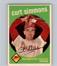 1959 TOPPS BASEBALL #482 CURT SIMMONS                      NRMT JK
