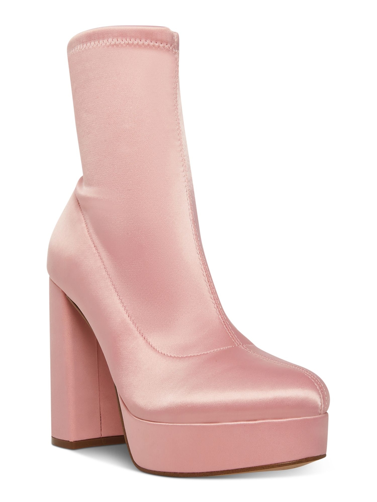 Женские розовые ботильоны MADELINE GIRL на платформе 1 с круглым носком и блочным каблуком в виде орхидеи, 9,5 М