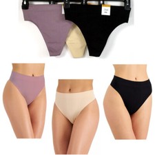 Jenni Ribbed Seamless Hi-Cut Thong Choose Size  Color New Panty