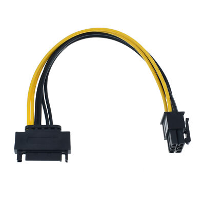 15 Pin SATA Power to 6 Pin PCIe PCI-e PCI Express Adapter Cable for Video Card 
