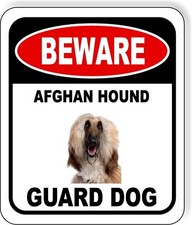 BEWARE AFGHAN HOUND GUARD DOG Metal Aluminum Composite Sign
