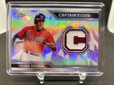 FREDDIE FREEMAN 2021 TOPPS CHROME CAPTAIN'S CLOTH JERSEY RELIC REFRACTOR 