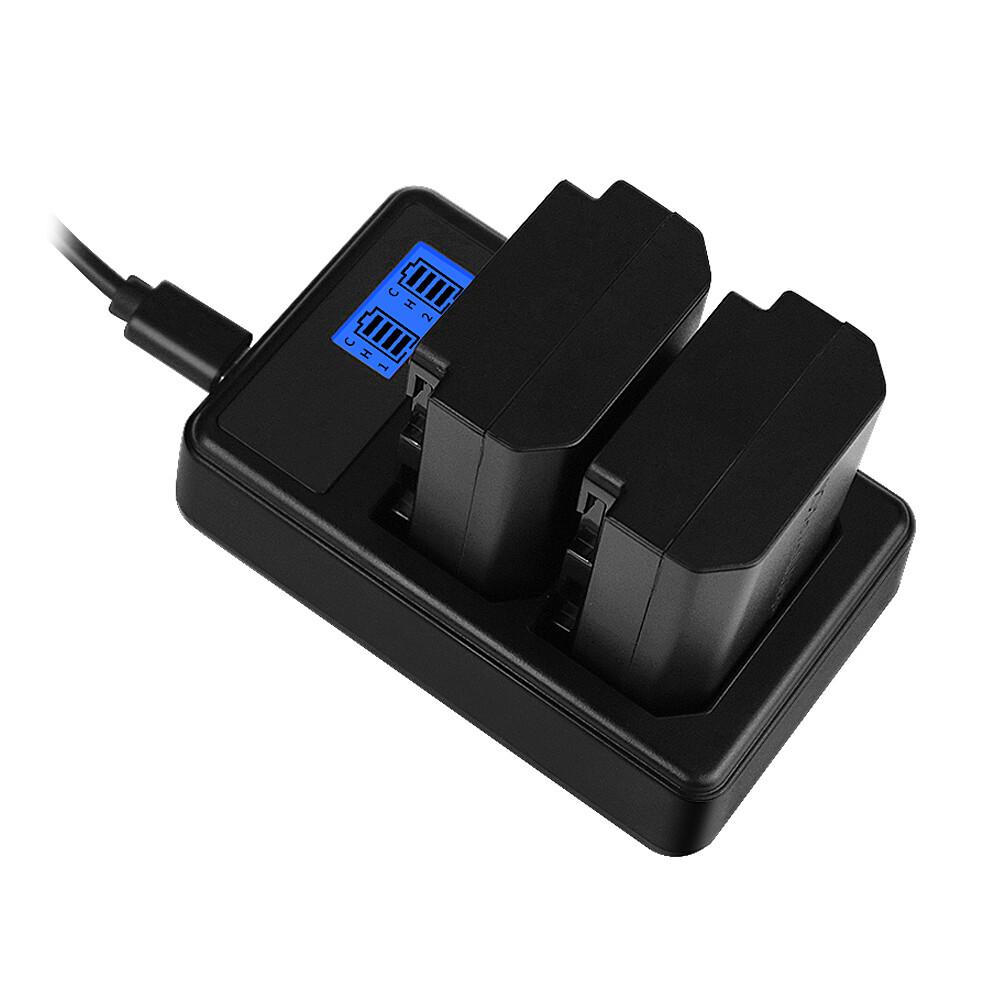 Chargeur Double USB Pour Batteries Sony NP-FZ100 (A7III, Etc.) - Écran LCD, Portable - Compatible Banque D'alimentation - 8