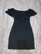 black bardot bodycon dress