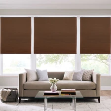 56" W X 64" H Coffee Privacy & Light Filtering Cordless Cellular Shades Window B
