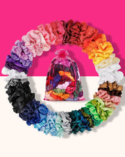 60 Pack Satin Silk Scrunchies for Women Girls Hair Scrunchies for Curly Hair