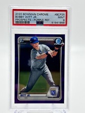 BOBBY WITT JR 2020 BOWMAN CHROME 1ST PURPLE REFRACTOR 101/250 PSA 9 #BCP-25 JC
