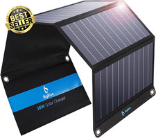[Upgraded] 28W Solar Charger 3 USB Ports Foldable Portable for iPhone iPad Samsu