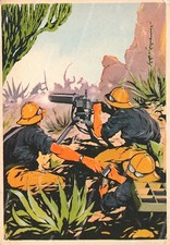 de366 military postcard www2 east africa machine gun departments black shirts