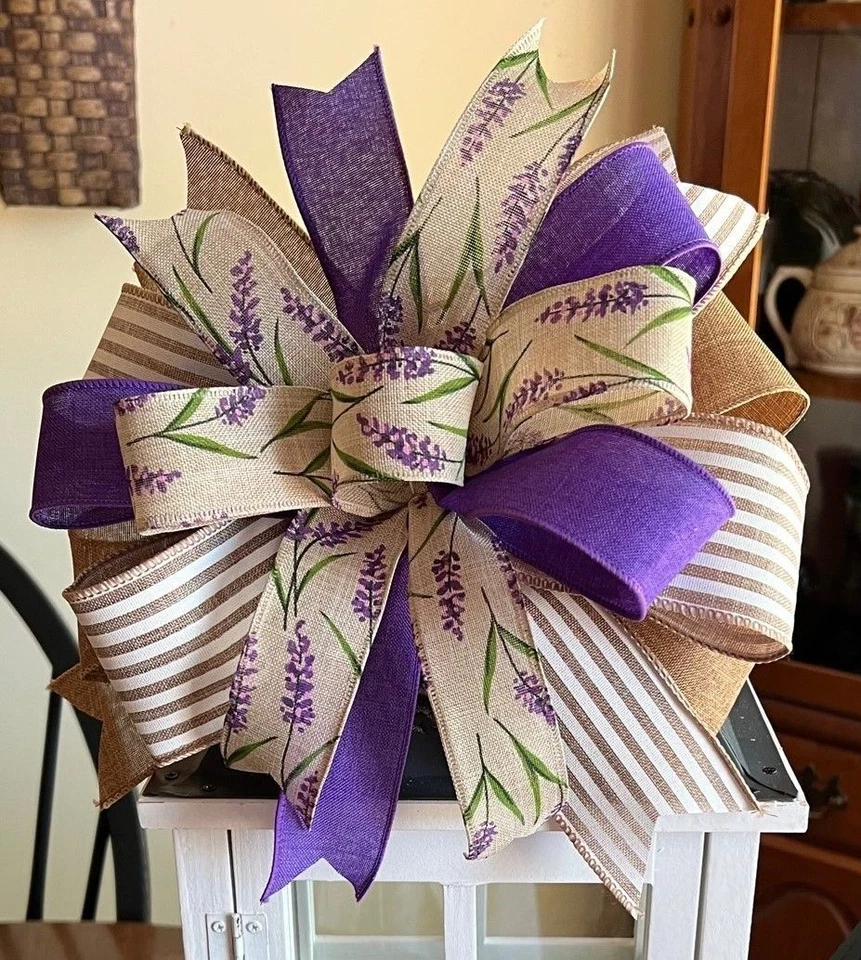 Arco con cable floral hecho a mano de 10 "tostado y púrpura para linterna cesta corona # 236 B rb Foto 3 de 4