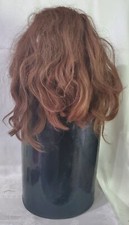 Vintage Brown Wig And Tall Zipper Black Carrying Case