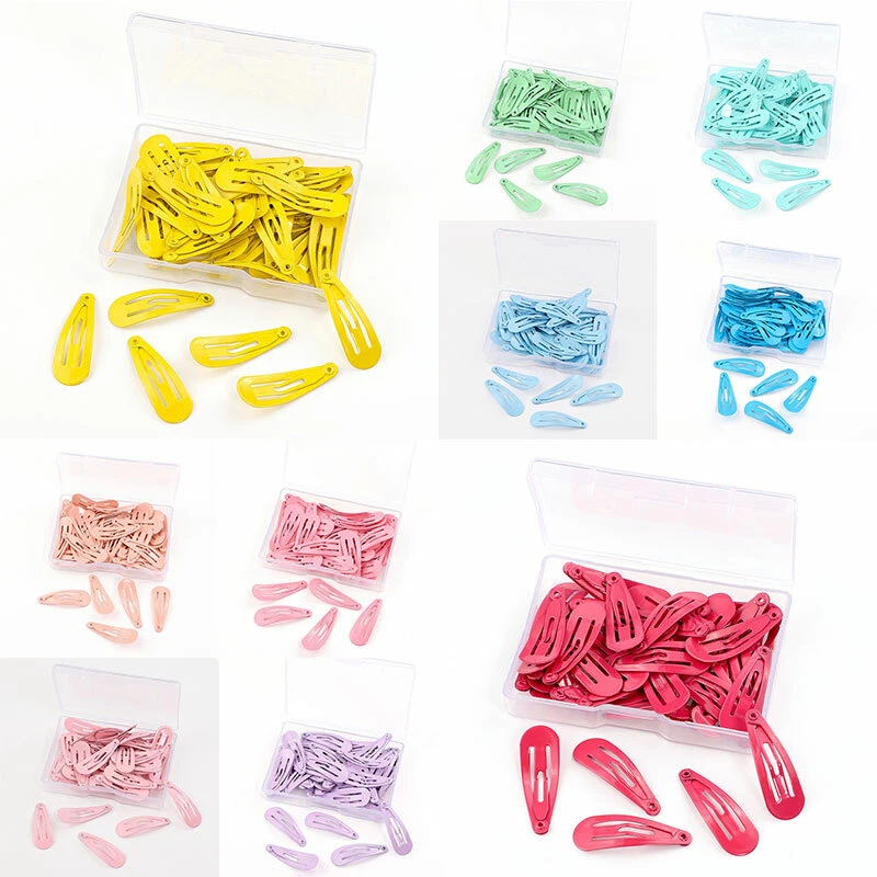 50Pcs Glitter Hairpins Snap Hair Clip for Kids Girl Metal Barrettes BB Clips US⇓ - Image 3 of 4