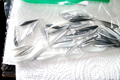 100-1 1/2''Minnow mix-CRAPPIE-panfish-grub-jig-lure-scent-split tail-shad-flukes