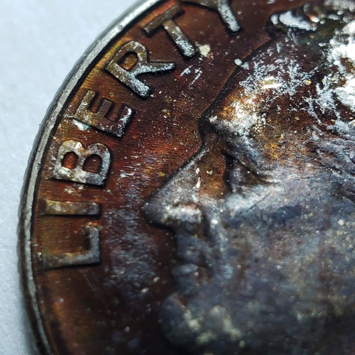 1961-D 10c Roosevelt Silver Dime - Deep Colorful Toning - BU - SKU-Y5130