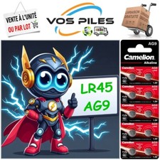 Piles Alcaline 1,5V : AG9 LR45 LR936 194 380 394 SR45 SR936SW 50 mAh Camelion