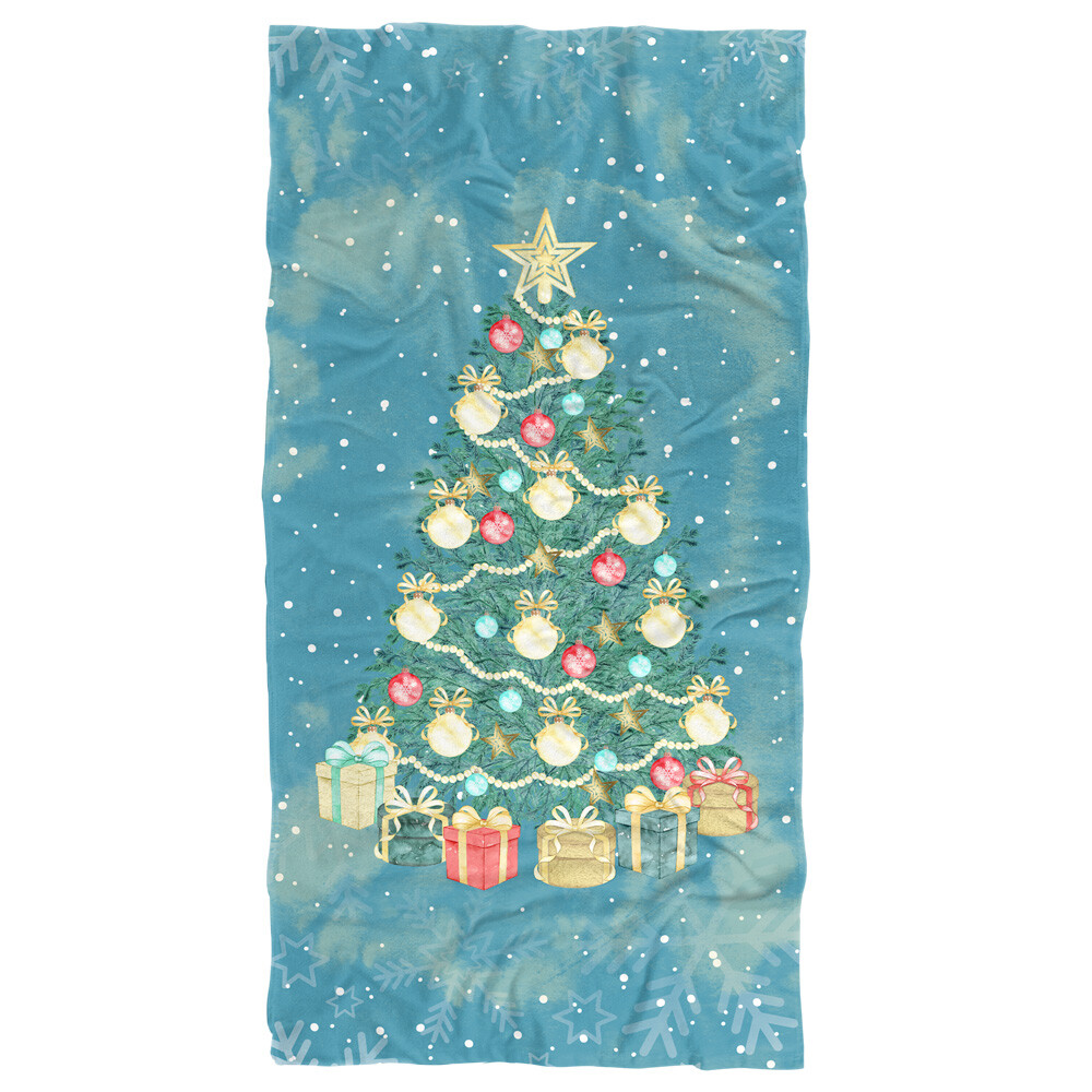 Festive 30x60 Christmas Tree Beach Towel