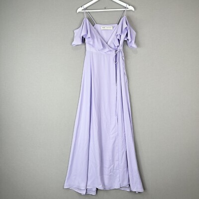 Fame and Partners Womens Dress Purple Cold Shoulder Wrap
