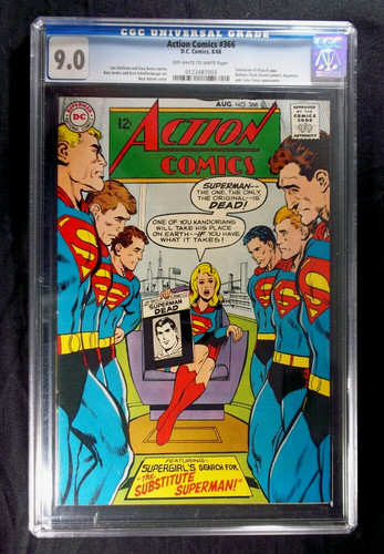 Action Comics #366 CGC 9.0 Neal Adams art Virus X Saga Vintage DC comics  1968