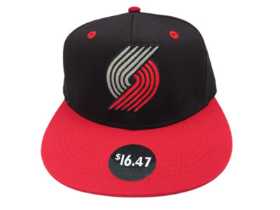 New Portland Trail Blazers Mens Sizes S/M-L/XL Black Red Superflex Flexfit Hat