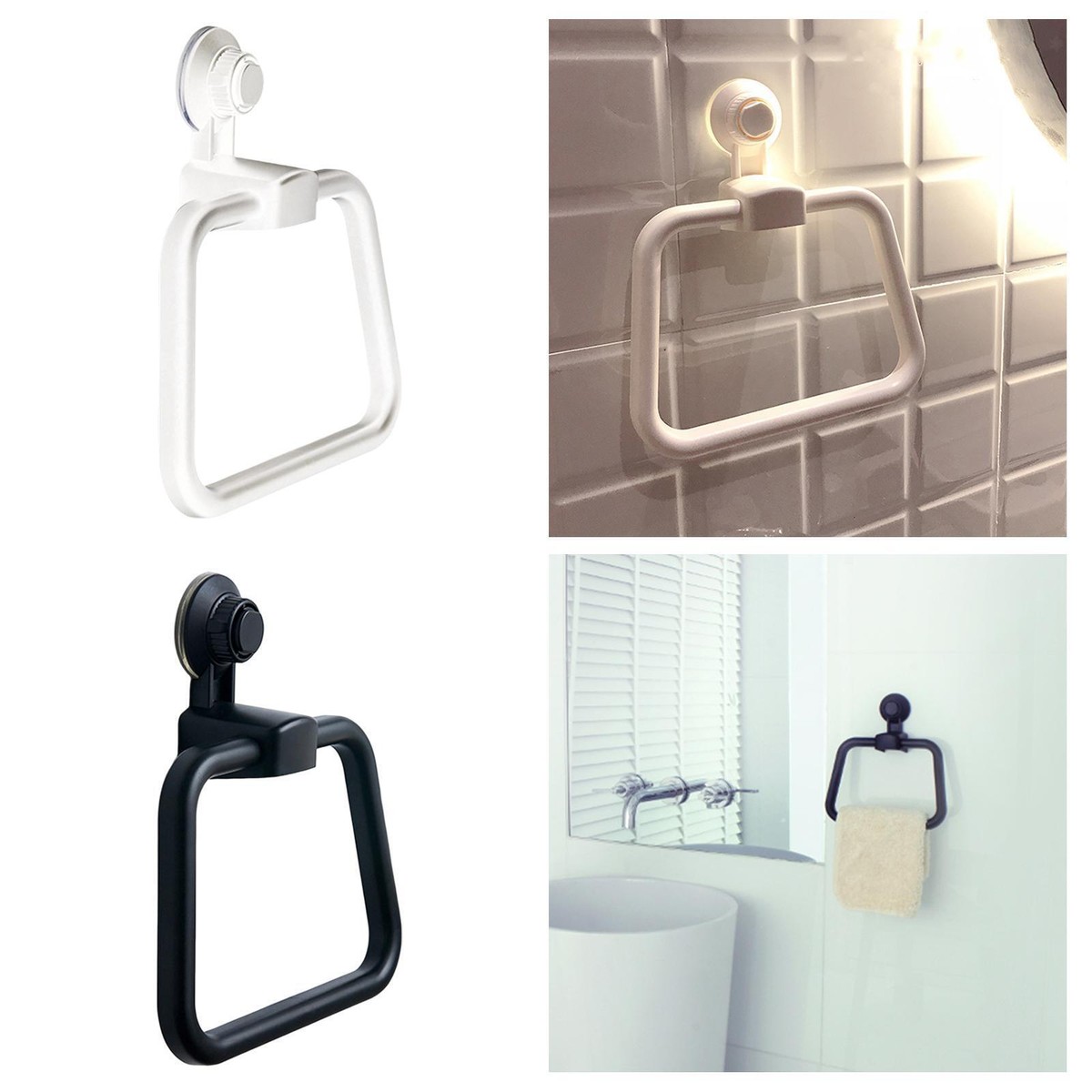 Suction Cup Hanging Towel Bar, No Drilling Towel Holder, Suction