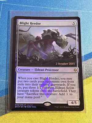 Magic the Gathering MTG Battle for Zendikar Launch Promo BLIGHT HERDER Foil