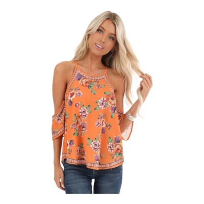 cold shoulder short sleeve tops