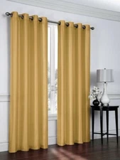 ⚡️GoodGram Artisan Faux Silk Semi Sheer Grommet Curtain Panel (52x84)( Set Of 2)