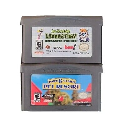 2 Games Lot Nintendo Game Boy Advance GBA Dexter's Laboratory & Pet Resort