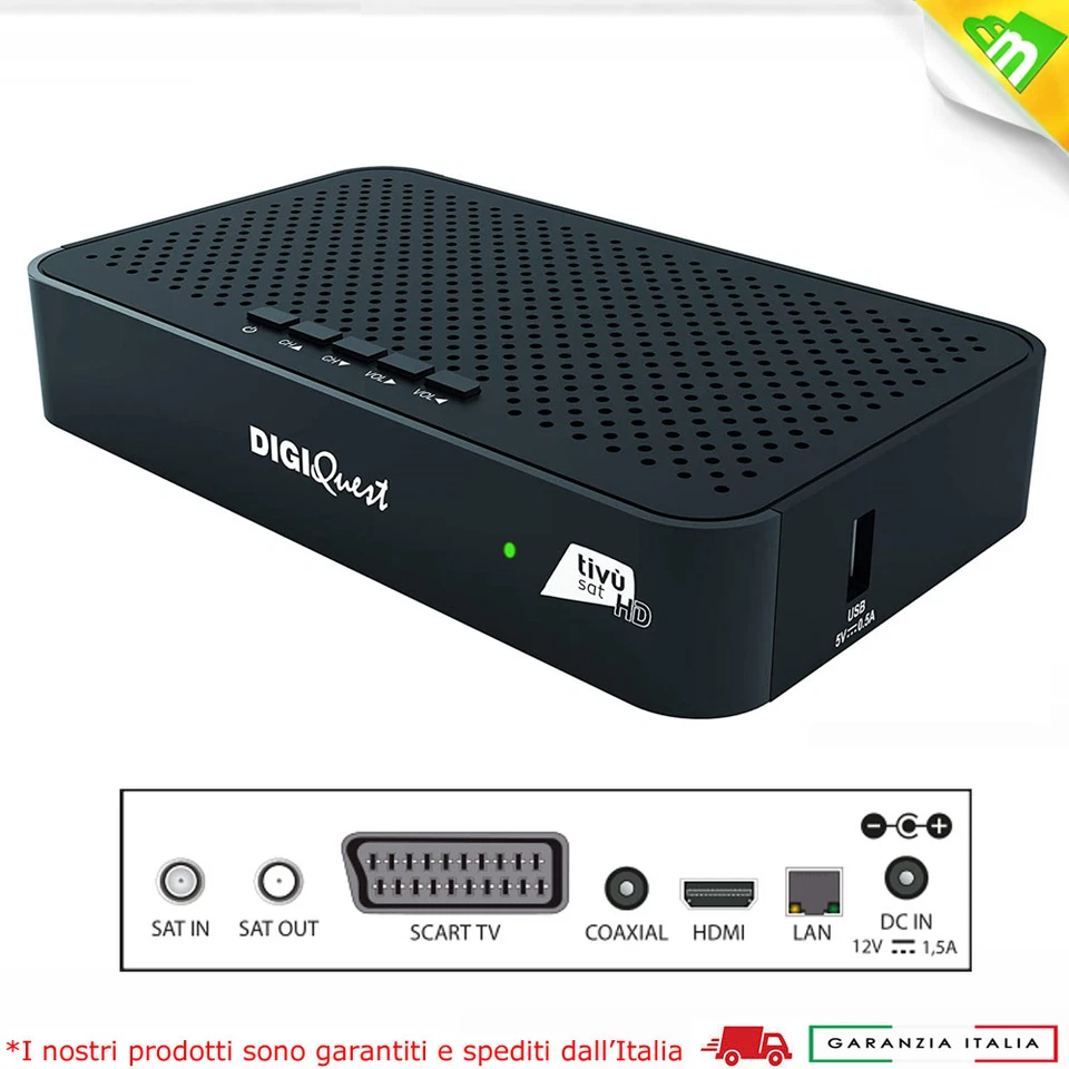 Decoder Tv Sat HD Satellitare Con Scheda Certificato Tivusat Ricevitore Tvsat - Immagine 3 di 4