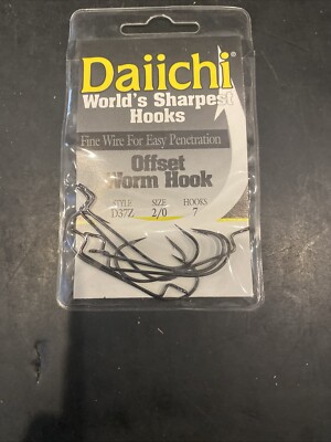 Daiichi Offset Worm Hook 2/0 D37Z 7 Per Pack