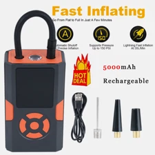 Air Pump 150 PSI Air Compressor Tire Inflator Fits Car Moto Bike Tires Portable