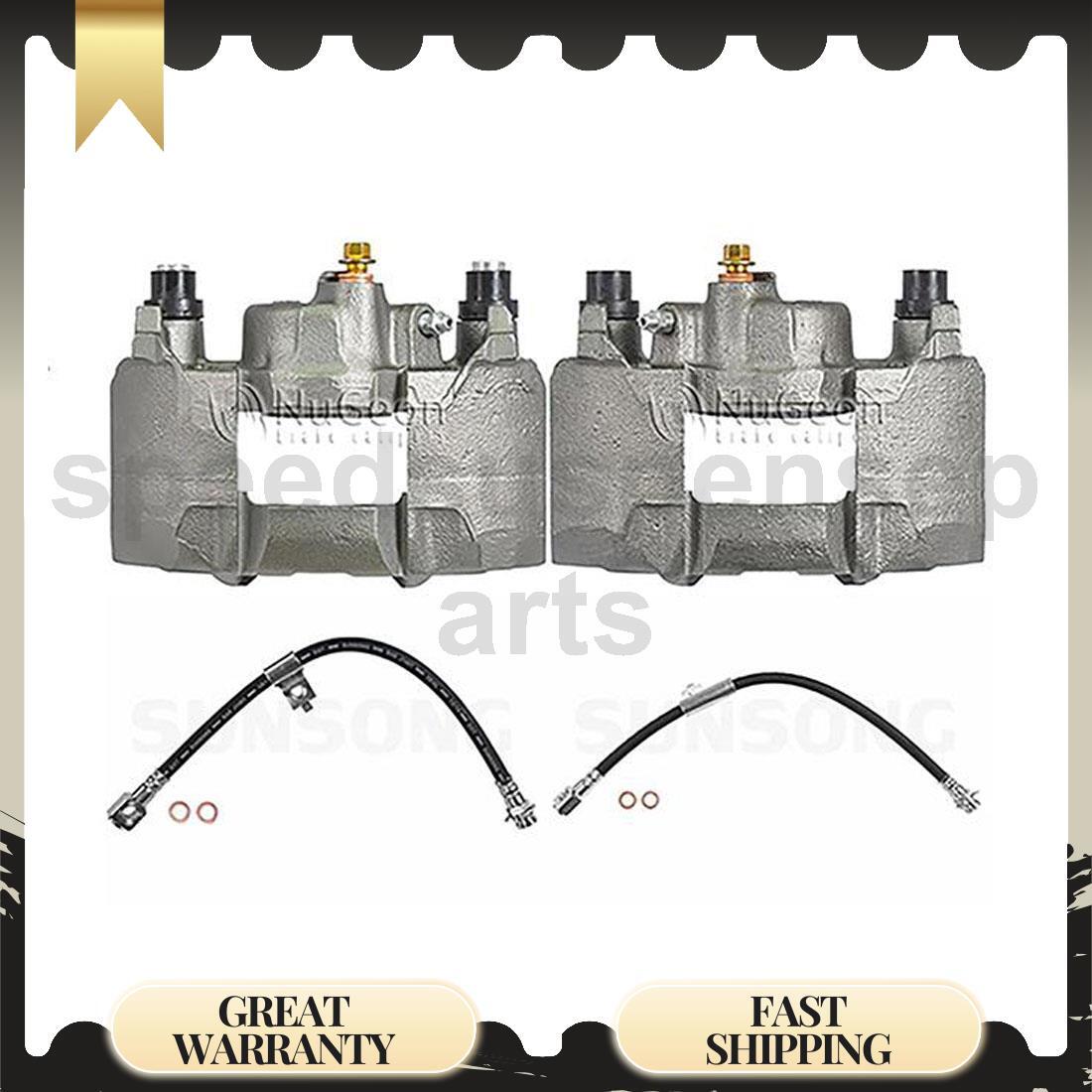1984-1986 Chevrolet Celebrity Front Brake Caliper Set with Brake Hose 4pcs