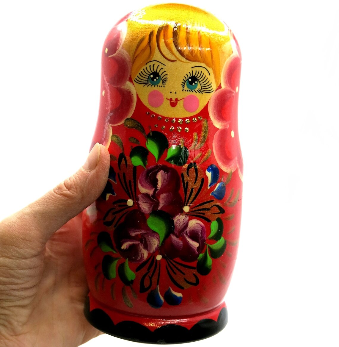 5 PC Russian Stacking Toy Nesting Dolls Flower Large Nested Doll Set