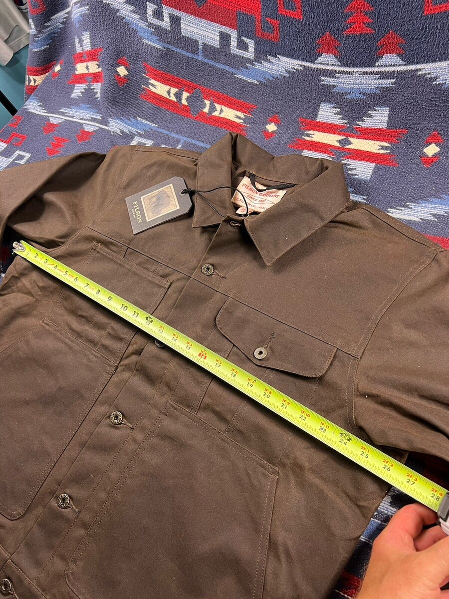 CC Filson Waxed Tin Cloth Short Lined Cruiser Work Jacket CC Filson Waxed Tin Cloth Short Lined Cruiser Work Jacket