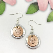 Mystical Moon And Stars Earrings, handmade, boho, free spirit, mixed metal