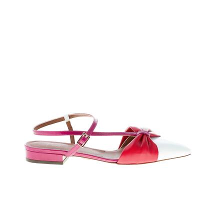 L'AUTRE CHOSE damen schuhe weiß fuchsie lackleder slingback pump schleife Italy