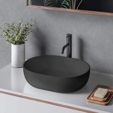 Ruvati 19" Black epiStone Solid Surface Modern Bathroom Sink- RVB2119BK REFRB