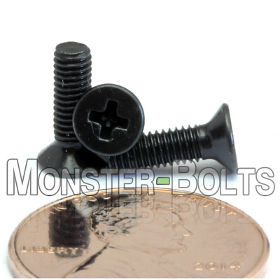 Bulk Qty 4,000 - M3 x 10mm DIN 965 Metric Phillips Flat Machine Screw Black Ox