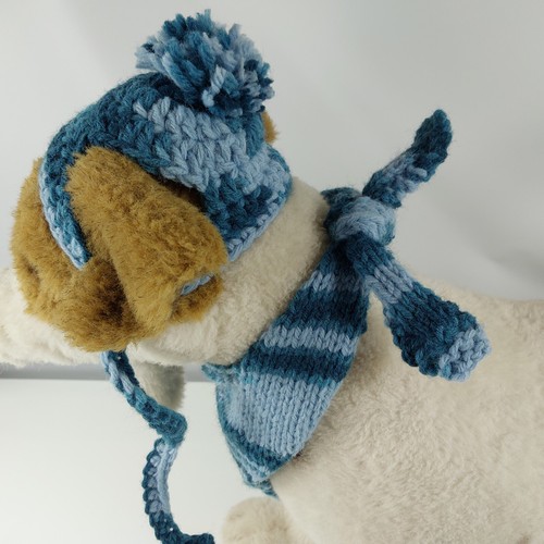 Jack Russell Terrier Stuffed Animal Dog Crochet Hat & Bandanna 17" Tall - Picture 7 of 23