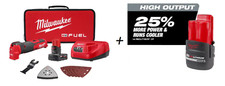 Milwaukee 2526-20 M12 FUEL Multi-Tool Kit - 2.5A/H Battery  Charger  Case