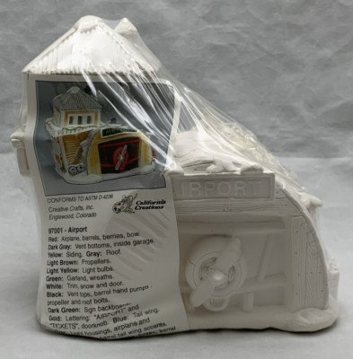 California Creations Airport 97001 Plaster Village Table Accent Holiday Plane
