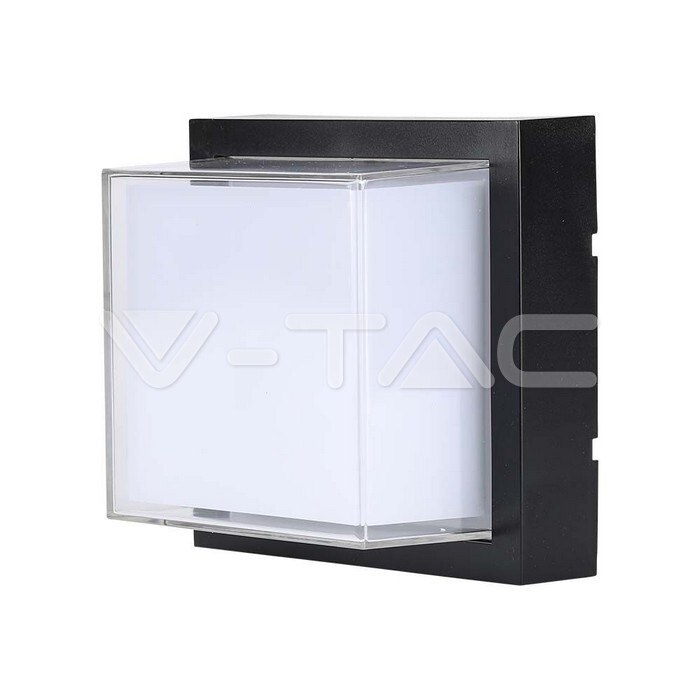 Applique LED Parete 12W Nero IP65 Quadrata - Lampada Muro Esterno Design