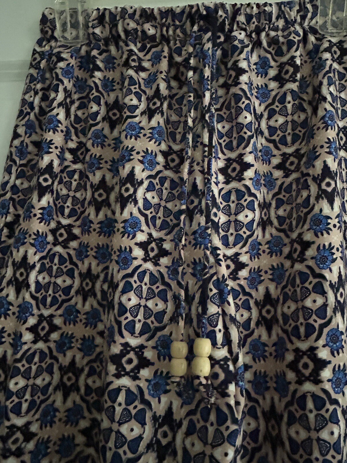 CW Classics Pants Boho Beaded Drawstring Multi Pa… - image 2