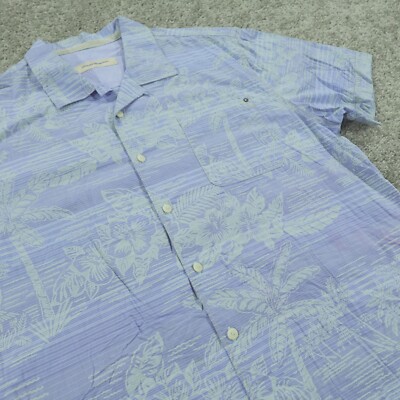 Tommy Bahama Shirt Mens Extra Large Button Up Hawaiian Loop Collar Floral