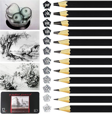 OWLKELA 12 Stüch Bleistifte Set, 2H H F HB B 2B 3B 4B 5B 6B 7B 8B, Skizzierstift