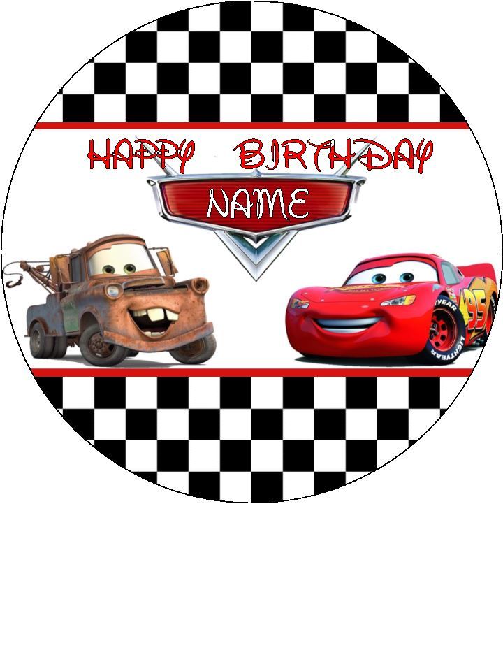 EDIBLE ROUND 7,5 edible-round-7-5-cars-birthday-cake-topper-ebay