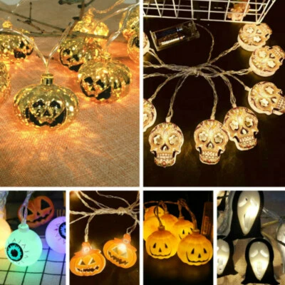 9.8Ft Halloween Corde Lumière LED Potiron Batterie Feux Décoration 2 Mode Steady - Photo 1/4
