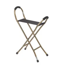 folding lightweight cane with sling style seat